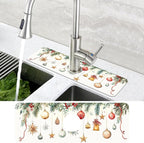 Christmas Star Balls Bells Kitchen Sink Splash Guard Mat Absorbent Fast Drying - Image 4