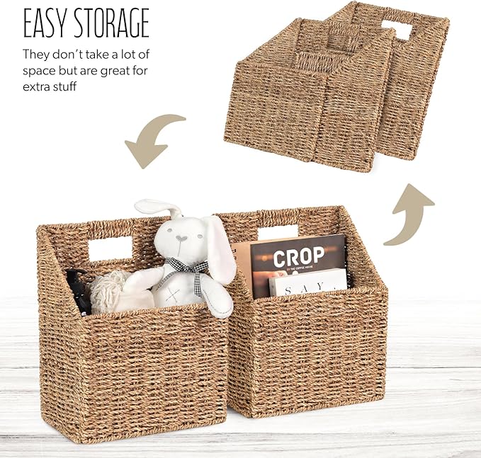 Wicker Hanging Storage Baskets, Seagrass Basket, Wall Decor Baskets, Seagrass - Image 7