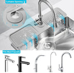 24"Longer Silicone Faucet Mat for Kitchen Sink, 5° Slope Faucets Draining Mat - Image 6