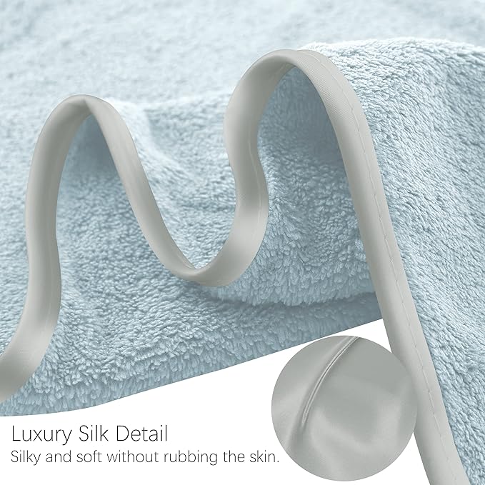 TENSTARS Microfiber Coral Velvet Luxury Silk Hemming Towel Set - Image 6