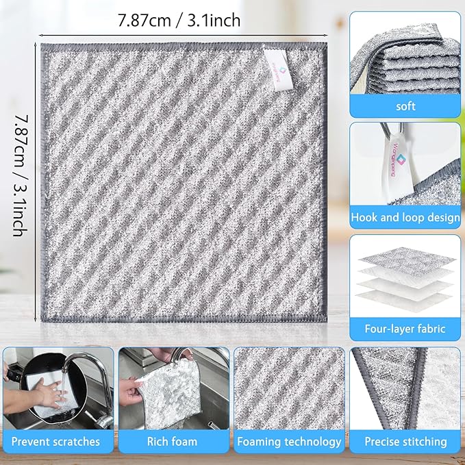 8 PCS Four-Layer Non-Scratch Multipurpose Steel Wire Dishcloths - Image 2