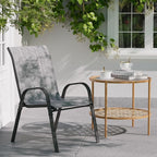 Patio Dining Chairs Set of 6, Outdoor Stackable Dining Chairs High Back, Patio Furniture for Backyard, Porch, Garden, Poolside (Grey) - Image 7