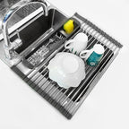 Roll Up Dish Drying Rack Over The Sink, 304 Stainless Stee Dish Drainer by Dolreiik