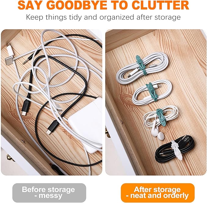 CoguZed 30Pcs Silicone Cable Ties, Reusable Cable Management Organizer - Image 3