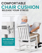 SERWALL HDPE Outdoor Rocking Chair Cushion Set of 4, Memory Foam Cushion Flowers Pattern - Image 4