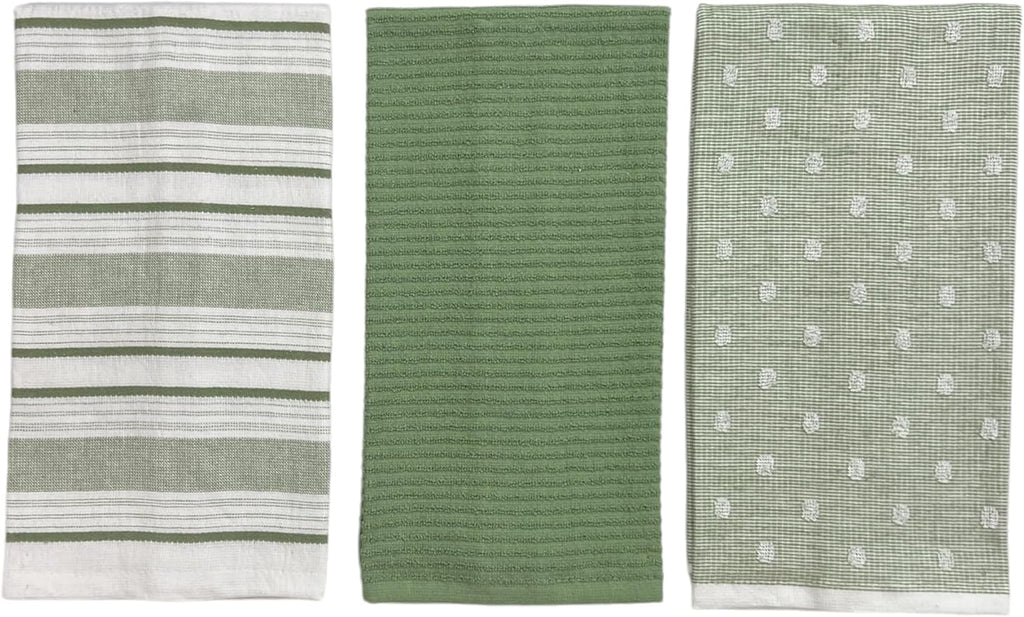 Sage Green White Kitchen Hand Dish Towels: Oversized 28" x 16", 100% Cotton - Image 6