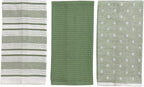 Sage Green White Kitchen Hand Dish Towels: Oversized 28" x 16", 100% Cotton - Image 6