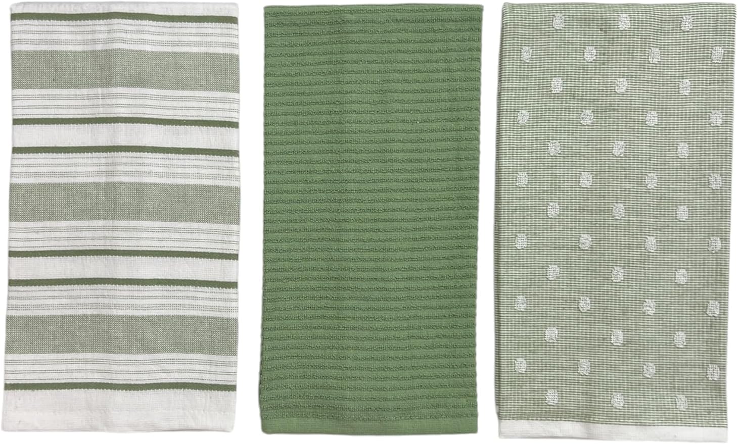 Sage Green White Kitchen Hand Dish Towels: Oversized 28" x 16", 100% Cotton - Image 6