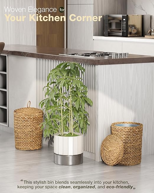 BLUEWEST 3 Gallons Wicker Trash Can - Image 5