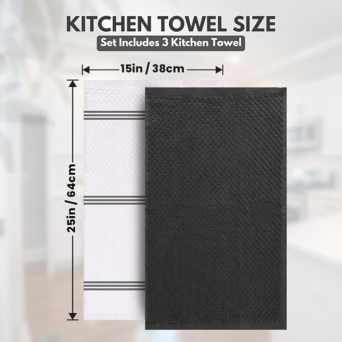 Infinitee Xclusives Premium Kitchen Towels – Pack of 3, 100% Cotton |15 x 25| - Image 4