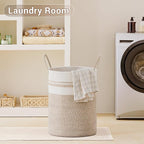 Tall Laundry Basket with Handles, 100L Portable Dirty Clothes Hamper, Boho - Image 6