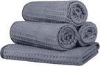 HOMEXCEL 4 Pack Microfiber Gym Towels Grey Fitness Towels Ultra Soft, Highly by HOMEXCEL