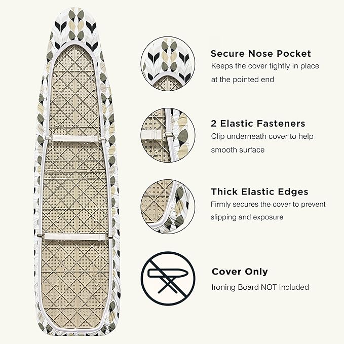 Ironing Board Cover and Pad 15"x54" Extra Thick Natural Cotton, Scorch and - Image 4