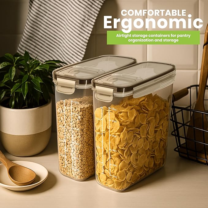 Utopia Kitchen Cereal Containers Storage Set – 4 Pack 4L Airtight Food Storage - Image 6