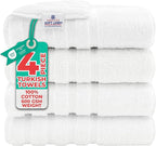 American Soft Linen Luxury 4 Piece Bath Towel Set, 600 GSM 100% Cotton Turkish by AmericanSoftLinen