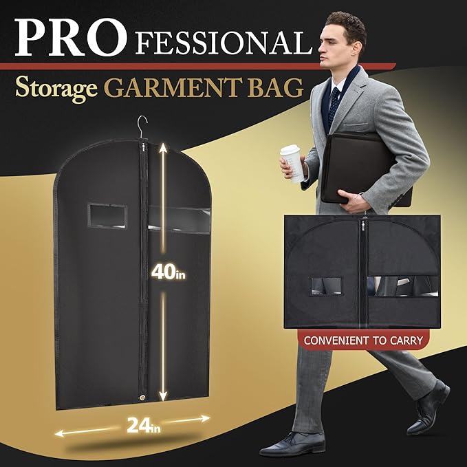 40-inch Garment Bags for Travel, Garment Bags for Hanging Clothes - Image 4