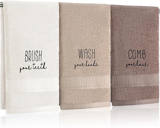 3 Pcs Farmhouse Decorative Hand Towels by FuWeave