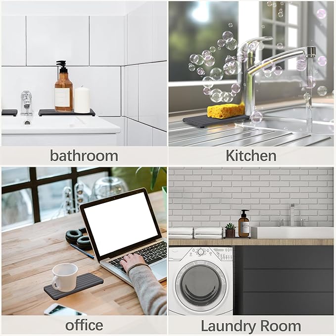 2 PCS Water Absorbent diatomite Coasters, 9.5" x 4" Water Absorbing Stone Tray - Image 6
