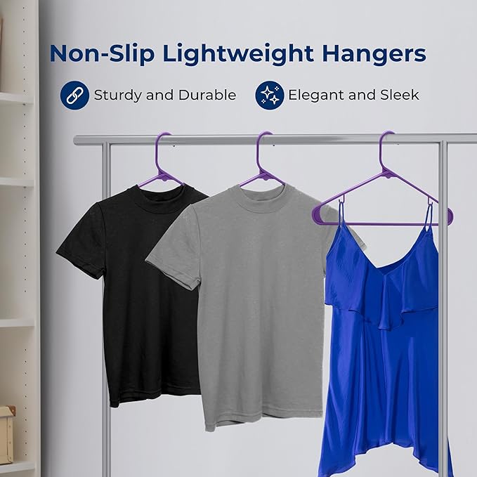 SereneLife 30 Pack Plastic Clothes Hangers – Ultra Lightweight Slim Non Slip - Image 4