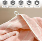 VOOVA & MOVAS Pink Stripe Natural Cotton Hand Towels Set of 2, Bathroom & - Image 2