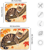 Fall Cats Dish Drying Mat for Kitchen Countertop 16x18 Autumn Maple Leaves - Image 3