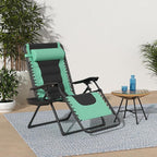 Best Choice Products Oversized Padded Zero Gravity Chair, Folding Outdoor Patio Recliner, XL Anti Gravity Lounger for Backyard w/Headrest, Cup Holder, Side Tray, Polyester Mesh - Green/Black - Image 2
