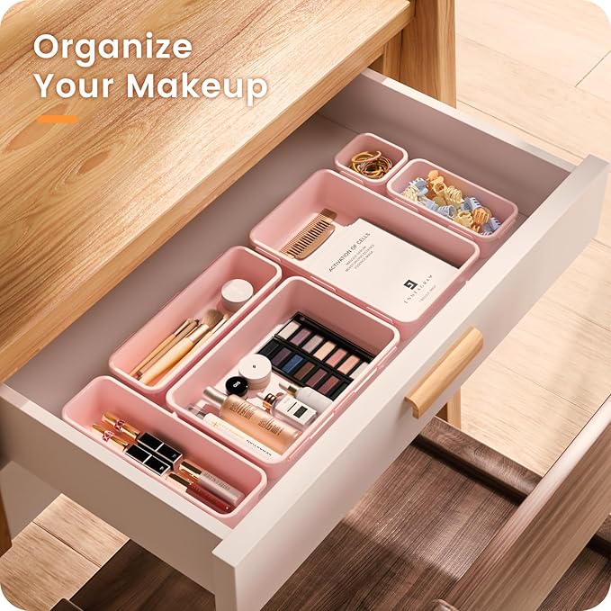 【】 【】 Pink Drawer Organizer, Makeup organizer, 【Holds 177 - Image 3