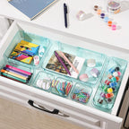 20 Pcs Clear Drawer Organizer, Adjustable Drawer Storage Box, 3-Size Desk - Image 5