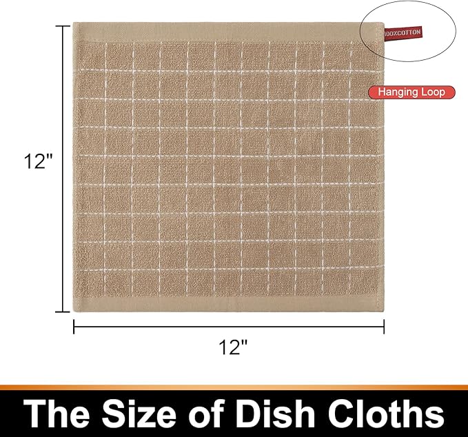 Mordimy 100% Cotton Terry Cloth Dish Cloths, Soft and Absorbent Checkered Dish - Image 5