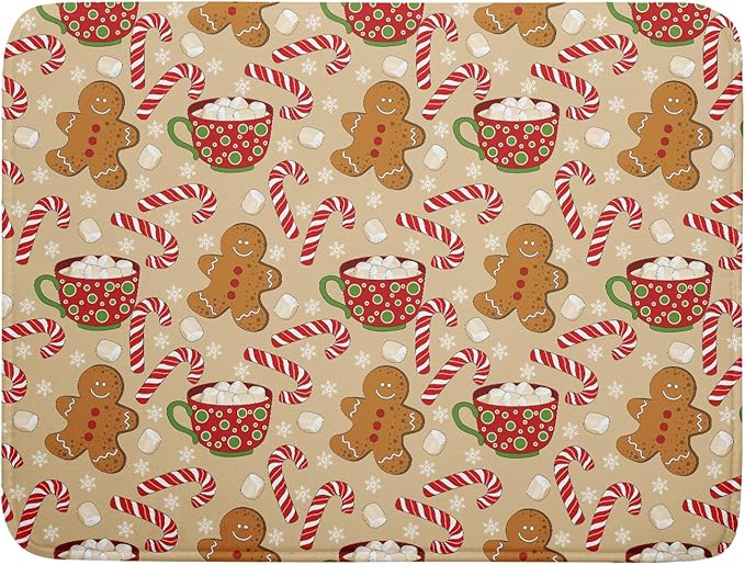 Christmas Gingerbread Man Dish Drying Mat by Aytipun