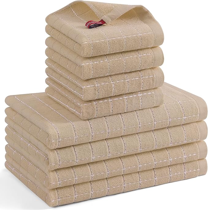 Mordimy 100% Cotton Terrycloth Kitchen Towels and Dishcloths Sets, Soft and by Mordimy