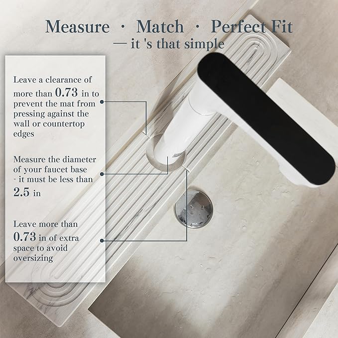 Stone Faucet Mat for Kitchen Sink, Quick Drying Mats, Water Absorbing Guard & - Image 4