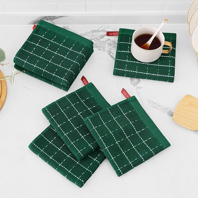 Mordimy 100% Cotton Terry Cloth Dish Cloths, Soft and Absorbent Checkered Dish - Image 7