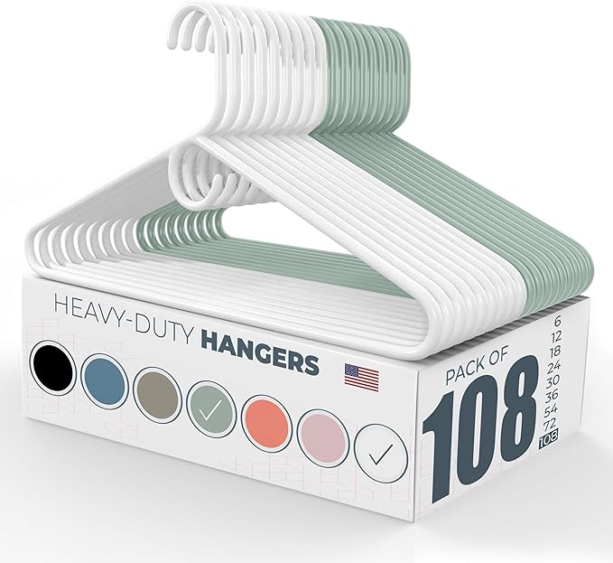Neaties Heavy Duty Clothes Hangers 100 Pack – Made in The USA – 8lb Capacity by NeatiesHangers