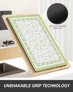 Rnivvi Dish Drying Mat for Kitchen Counter, XL 15 x 24" Cute Flower Theme - Image 5