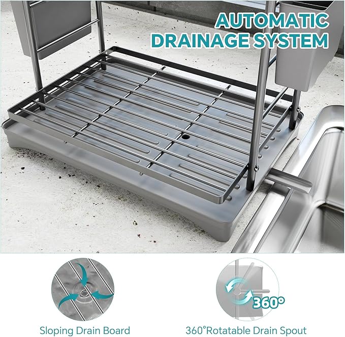 Simple Trending Dish Drying Rack, 2-Tier Dish Rack - Image 7