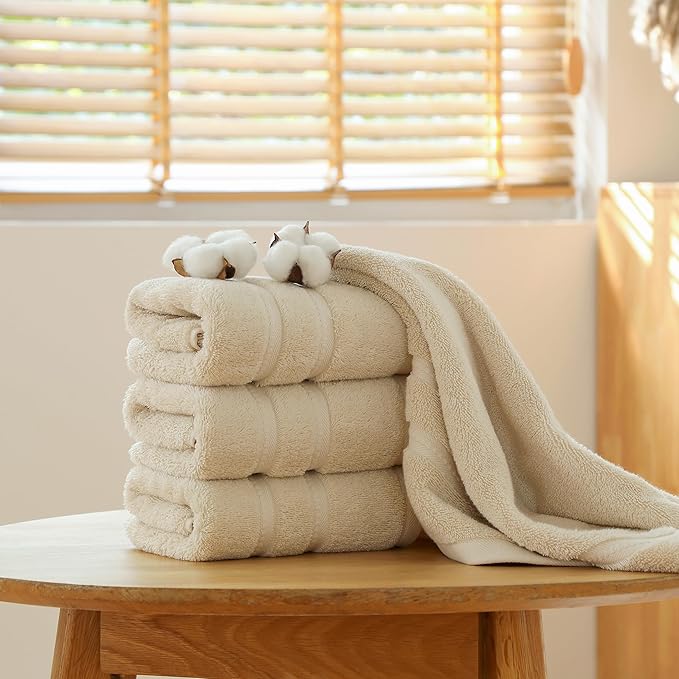 Simple&Opulence 4 Pcs Premium Hand Towels 16"x28", 600 GSM 100% Ring Spun Cotton - Image 3