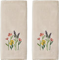 SKL Home Meadow Bouquet 100% Cotton Embroidered 2pc Hand Towel Set, Decorative by SKLHomebySaturdayKnightLtd