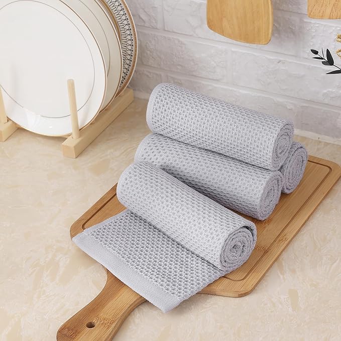 Homaxy 100% Cotton Waffle Weave Kitchen Towels, 13 x 28 Inches Super Absorbent - Image 6