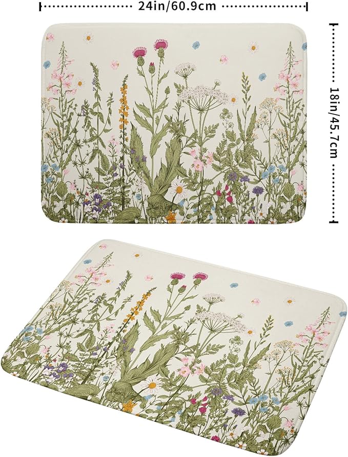 Aportt Spring Floral Wildflower Dish Drying Mat - Image 2