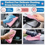 FIXSMITH Microfiber Cleaning Cloth, Shop Towels Bulk, 24 Pack Pink Microfiber - Image 3