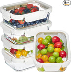 Vtopmart 5 Pack 35oz Glass Food Containers by Vtopmart