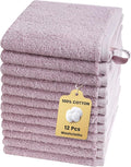 SEMAXE 100% Cotton Washcloths 12-Pack, 13 × 13 Inch Soft Luxury Face Towels – by SEMAXE
