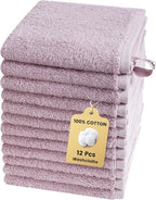 SEMAXE 100% Cotton Washcloths 12-Pack, 13 × 13 Inch Soft Luxury Face Towels – by SEMAXE