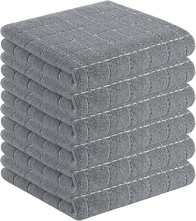 Homaxy 100% Cotton Terry Kitchen Towels, Checkered Designed, Soft and Super by Homaxy