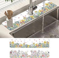 2 Pack Butterfly Floral Sink Splash Guard Faucet Mat Rose Lily Tulip Peony by Unknown