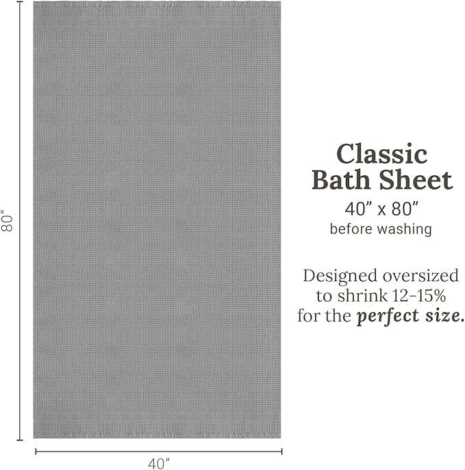 GILDEN TREE Waffle Bath Sheet Large Bath Towels Quick Dry Thin Body Towels - Image 8