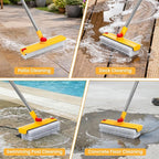 64in Floor Scrub Brush with Long Handle, 3 in 1 Hard Bristle Cleaning Brush - Image 6