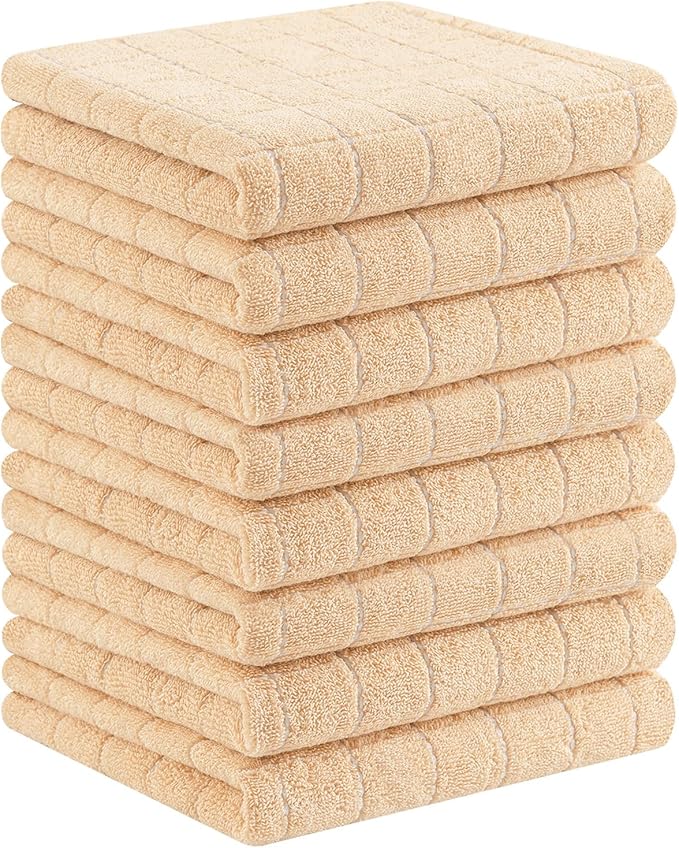 Homaxy 100% Cotton Terry Kitchen Towels, Checkered Designed, Soft and Super by Homaxy