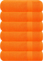 GLAMBURG Ultra Soft 6-Piece Hand Towel Set 16x28-100% Ringspun Cotton by GLAMBURG